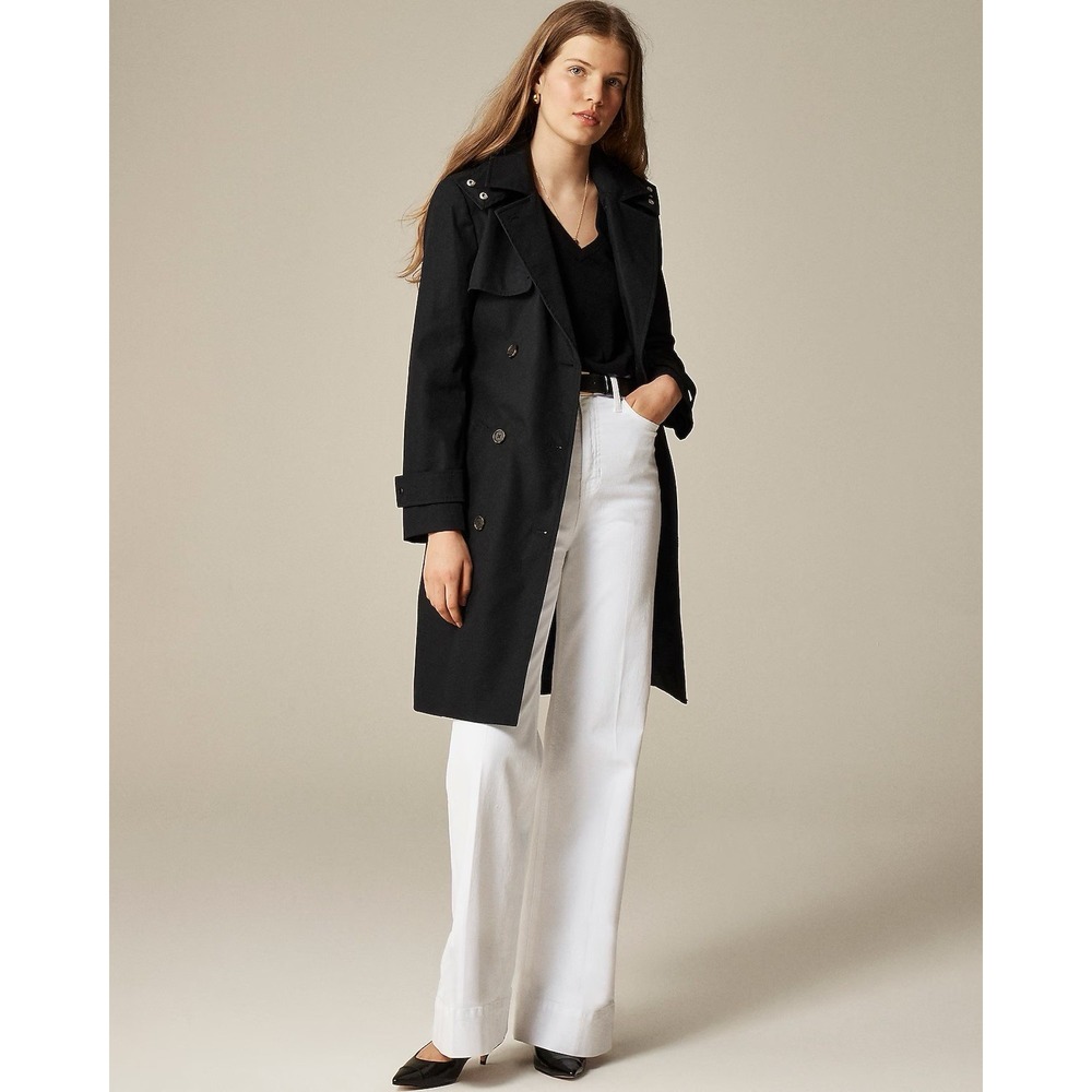 J. CREW Icon trench coat in Black Size 10 NWT $348 BF456